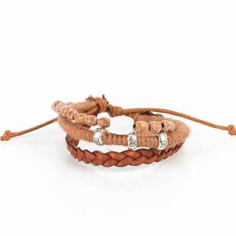 Multi layered brown bracelet.